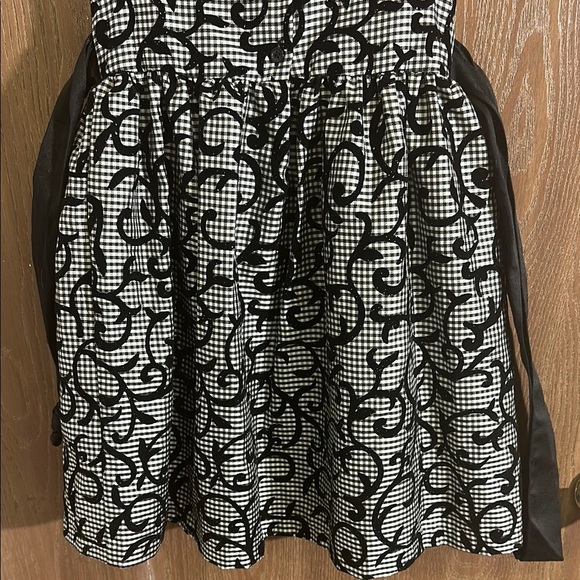 Marmellata Girls Dress Party Holiday Gingham Black Velvet‎ Rose Size 6 - Picture 7 of 8